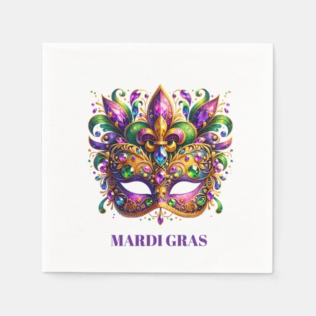 Guardanapo De Papel Máscara de Mardi Gras  (Frente)