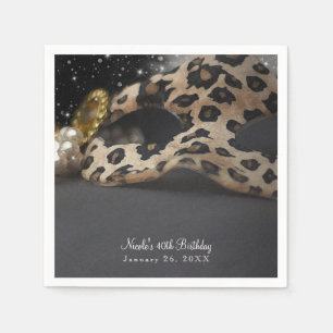 Guardanapo De Papel Máscara de Mascarada Leopardo & Festa de Aniversár
