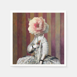 Guardanapo De Papel Máscara de Peony Rosa Intrigue Floral