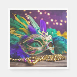Guardanapo De Papel Máscara Sequin Mardi Gras Com Miçangas