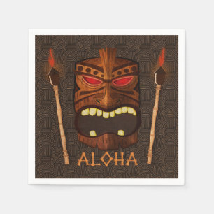 Guardanapo De Papel Máscara Tiki de Madeira Vintage Retro Luau Festa d