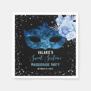 Guardanapo De Papel Mascarada Azul Doce Dezesseis