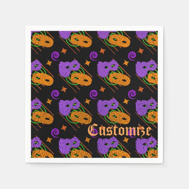 Guardanapo De Papel Mascarada Festivo Máscaras Napkins (Frente)