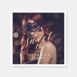 Guardanapo De Papel Mascarada Foto Doce 16 Aniversário
