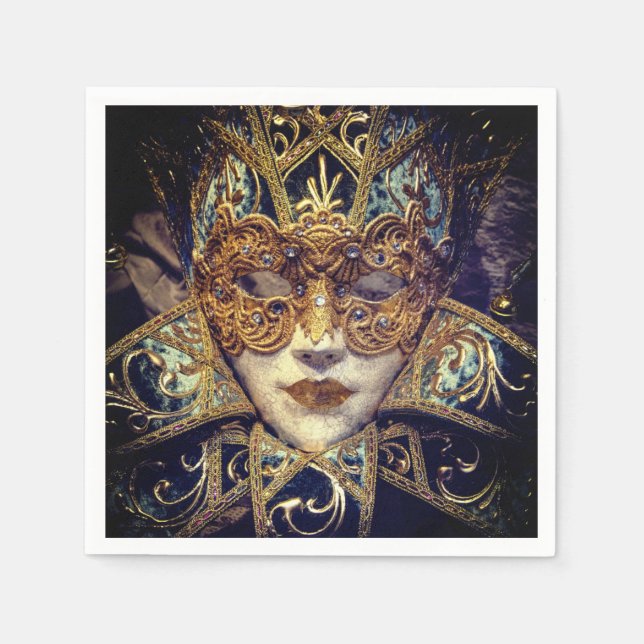 Guardanapo De Papel Mascarada mascara gótica vitoriana elegante (Frente)