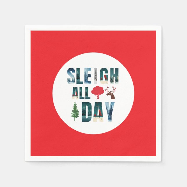 Guardanapo De Papel Máscaras Negros Letras Cenas de Inverno 'Suspirar  (Frente)