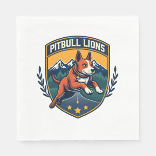 Guardanapo De Papel Mascote Esportivo Vintage Pitbull Lions Vetor D