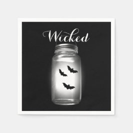 Guardanapo De Papel Mason Jar Bats Halloween Napkin