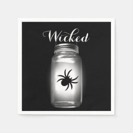 Guardanapo De Papel Mason Jar Spider Halloween Napkin