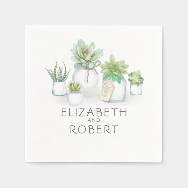 Guardanapo De Papel Mason Jar Suculenta País Russo (Frente)