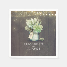 Guardanapo De Papel Mason Jar Suculenta País Russo