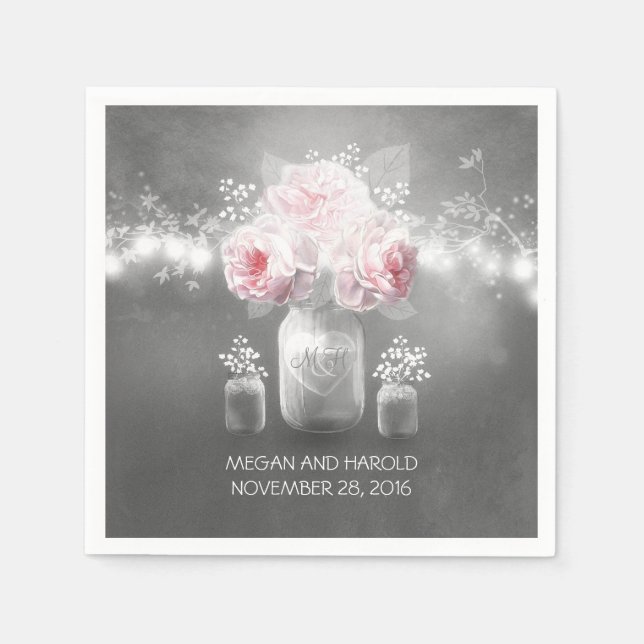 Guardanapo De Papel Mason Jar Wedding (Frente)