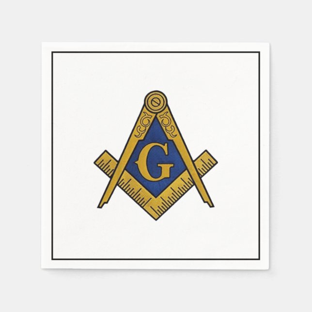 Guardanapo De Papel Masonic Freemasons Masonry Oes Square e Compass (Frente)
