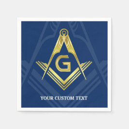 Guardanapo De Papel Masonic Napkins Personalizado | Marinho Azul Doura