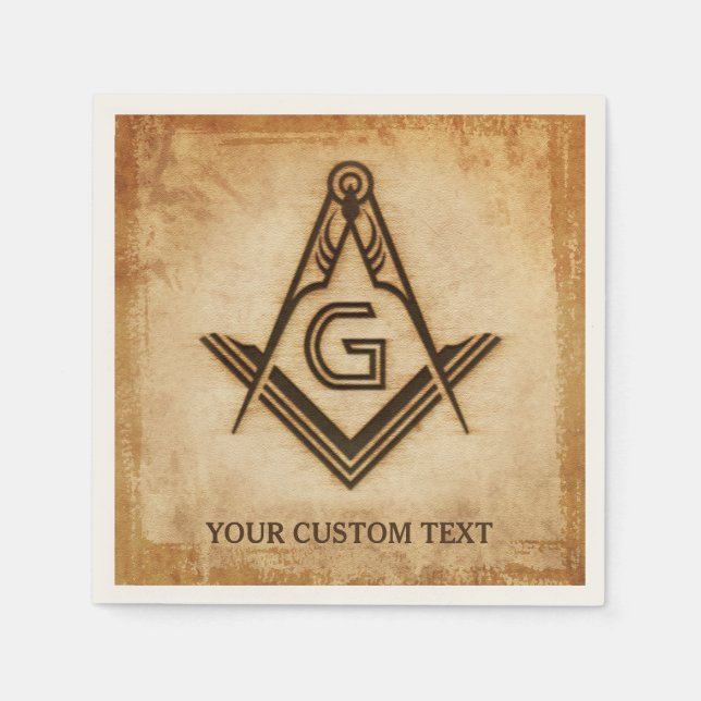 Guardanapo De Papel Masonic Napkins Personalizado | Pergaminho Russo (Frente)