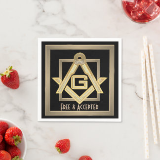 Guardanapo De Papel Masonic Ouro Rush