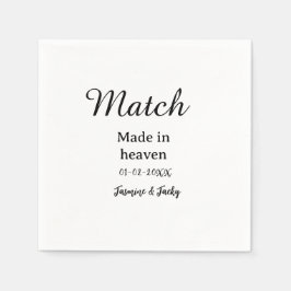 Guardanapo De Papel Match made in heaven add name date simple calligra