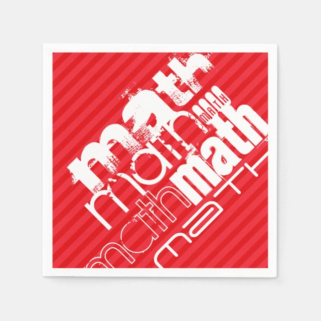 Guardanapo De Papel Matemática; Escarlate Red Stripes (Frente)