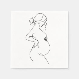 Guardanapo De Papel Maternal Elegance: Pregnant Women Line Art