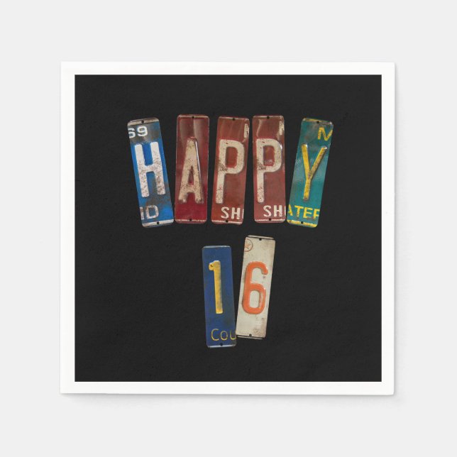 Guardanapo De Papel matrícula enferrujada para 16 anos (Frente)