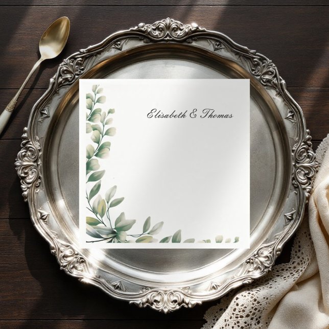 Guardanapo De Papel Matrimônio de eucalipto de fundo legado (Criador carregado)