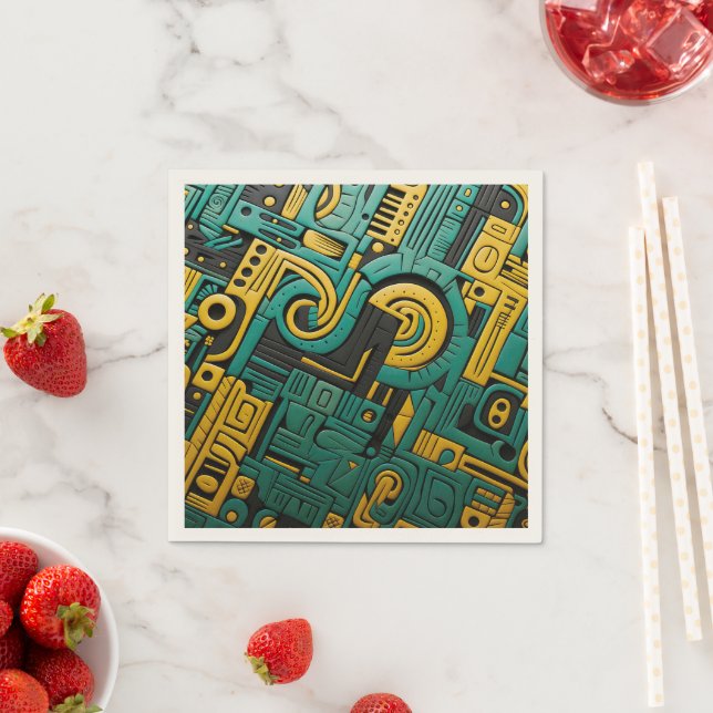 Guardanapo De Papel Matriz Esmeralda Africana Ankara (Insitu)