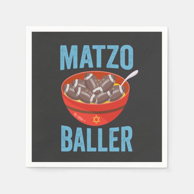 Guardanapo De Papel Matzo Baller Engraçado Futebol Hanukkah Rugby Gift (Frente)