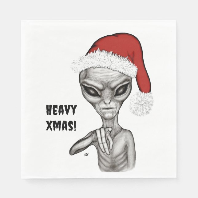 Guardanapo De Papel Mau Alien , Natal Pesado ! (Frente)