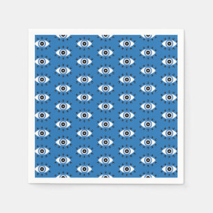 Guardanapo De Papel Mau de Olho Grego Padrão Azul Preto Branco