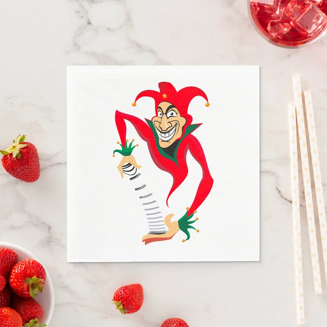 Guardanapo De Papel Mau Grinning Jester Joker com Jack-in-the-Box (Criador carregado)