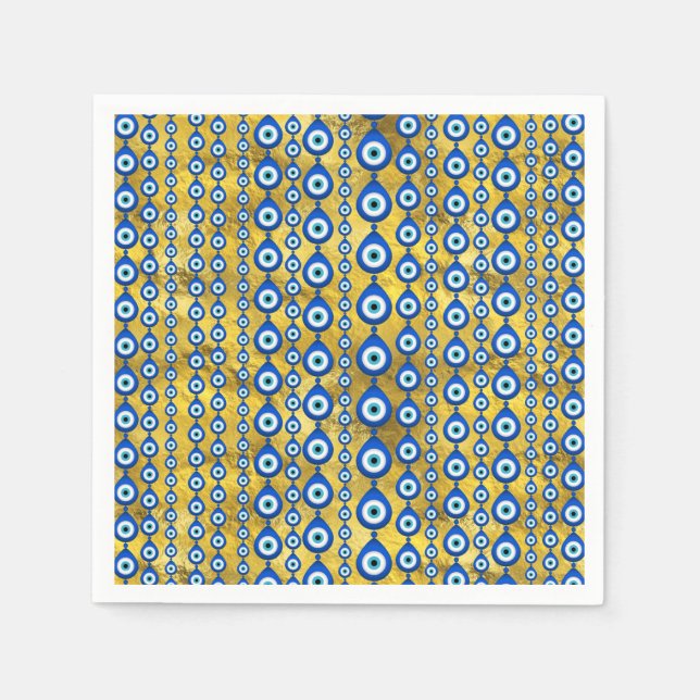 Guardanapo De Papel Mau Padrão dos olhos na textura do ouro (Frente)