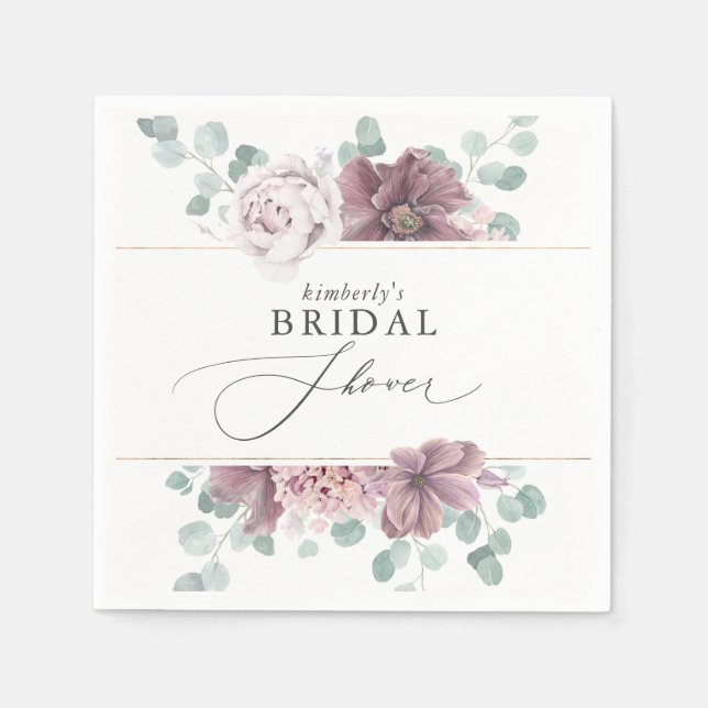 Guardanapo De Papel Mauve Floral Baby / Chá de panela (Frente)