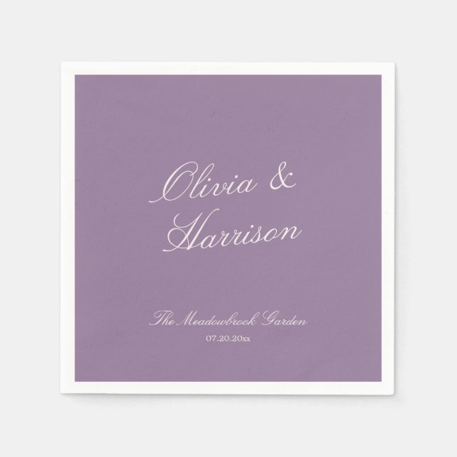 Guardanapo De Papel Mauve Garden Wedding Napkins (Frente)