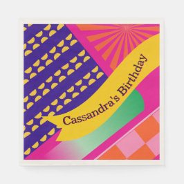Guardanapo De Papel Maximalista Aniversário Repetitivo Padrões Colorid