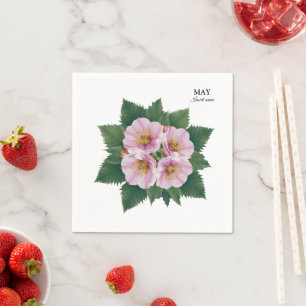 Guardanapo De Papel May Birthday Hawthorn Bloom: Floral Personalizado