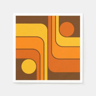 Guardanapo De Papel MCM 1970s Retro Style Geometric Design