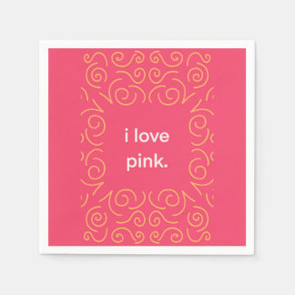 Guardanapo De Papel Me encanta la música espresso rosa.
