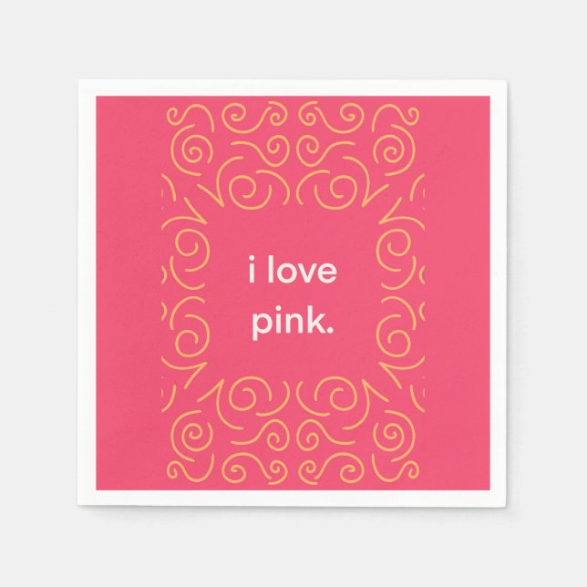 Guardanapo De Papel Me encanta la música espresso rosa. (Frente)