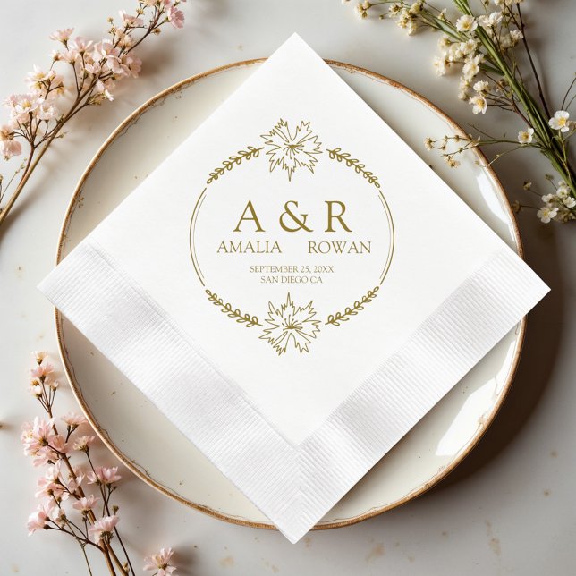 Guardanapo De Papel Meadow Flowers Casando Nomes De Monograma (Criador carregado)