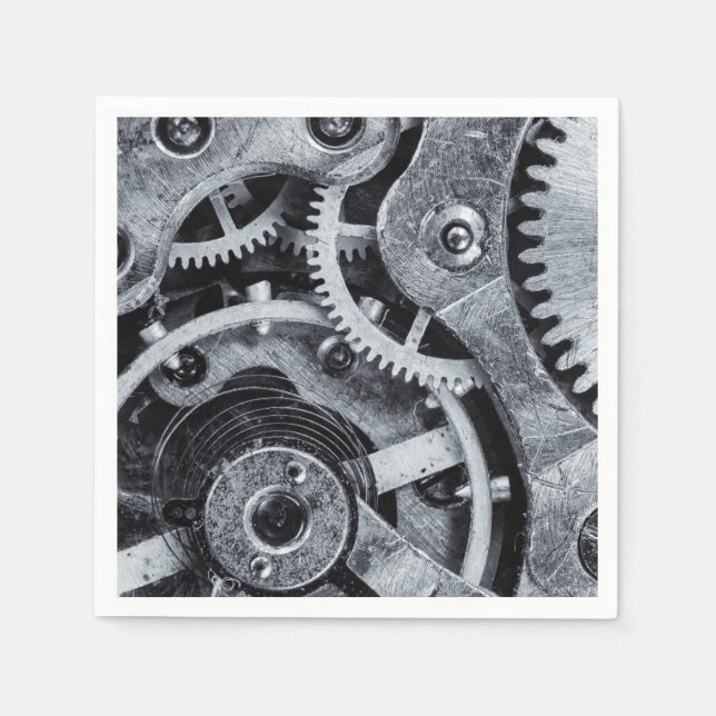 Guardanapo De Papel Mecânica de peças de tempo (Frente)