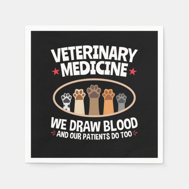 Guardanapo De Papel Medicina Veterinária Nós Desenhar Sangue Engraçado (Frente)