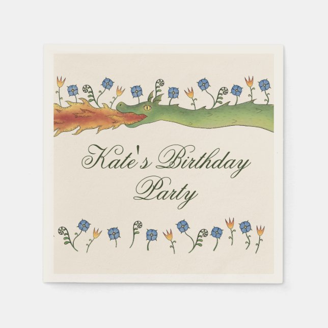 Guardanapo De Papel Medieval Ren Faire dragon (Frente)