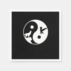 Guardanapo De Papel Meditação de Harmonia entre Wolf e Eagle Yin Yang