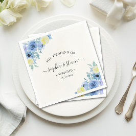 Guardanapo De Papel Mediterranean Blue & Lemon Wedding