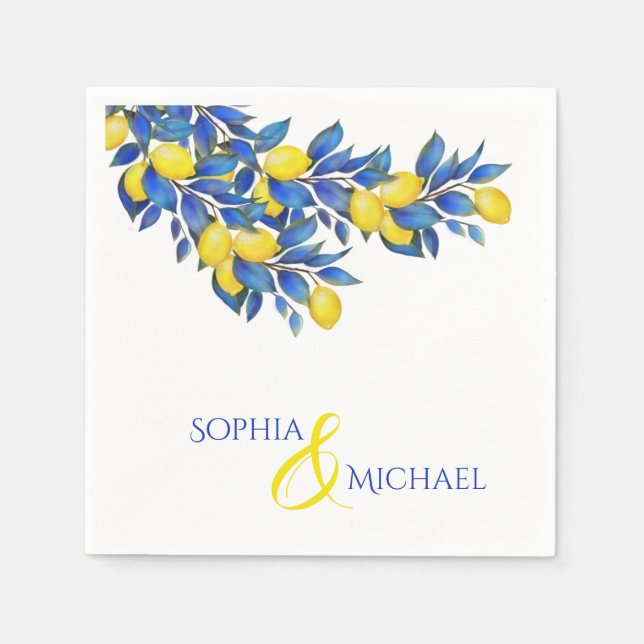 Guardanapo De Papel Mediterrâneo-Limões-Casamento- Nápoles (Frente)