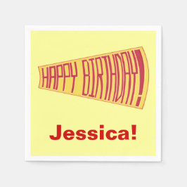 Guardanapo De Papel Mega Phone Yellow Red Happy Birthday Napkins