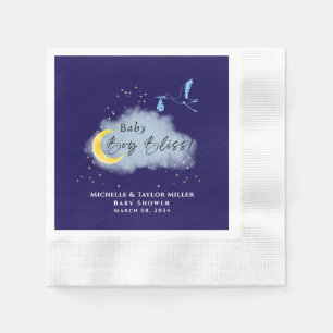Guardanapo De Papel Meia-noite Blue Starlit Baby Boy Stork