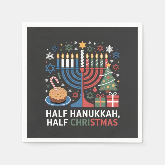 Guardanapo De Papel Meio Natal Half Hanukkah Christmukkah Funny (Frente)
