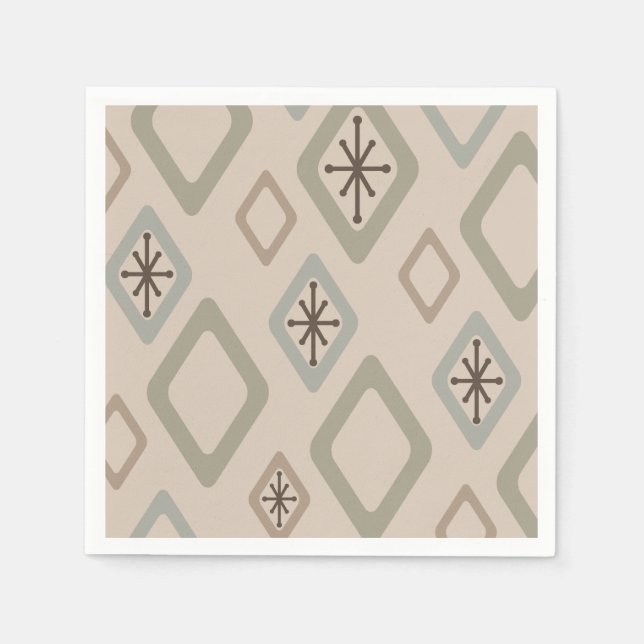 Guardanapo De Papel Meio século Diamantes Suaves Neutrais (Frente)