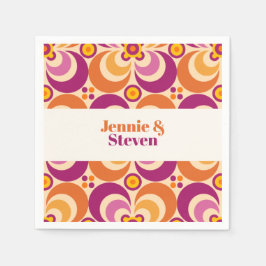 Guardanapo De Papel Meio século Geométrico Púrpura Laranja